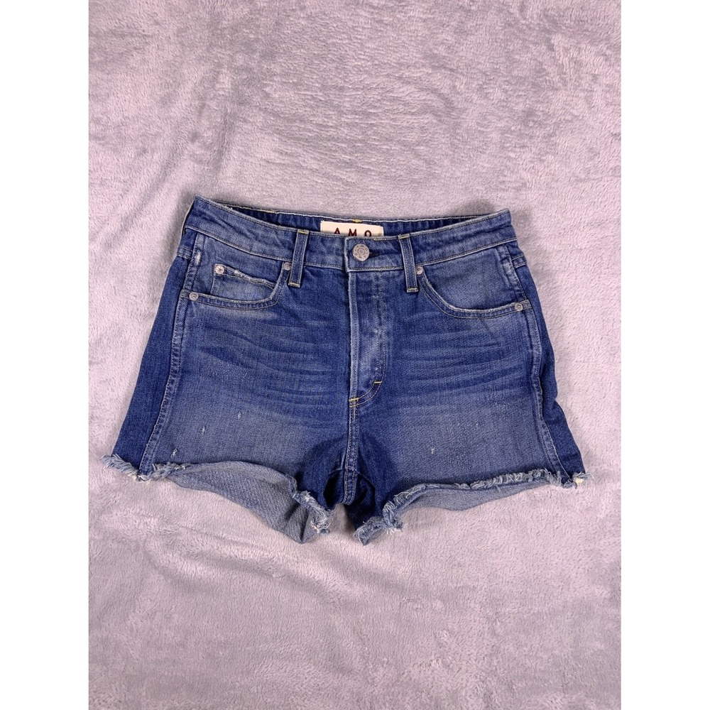 Amo Shorts Babe Short Womens Size 28 Blue Distressed Details